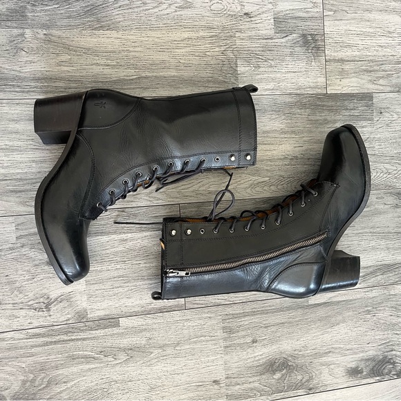 FRYE | Kendall Lace Up Boots NWOB Display Model Sz 10B - Picture 6 of 12